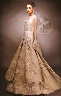 Designer-Collection-2016-Fawn-front-open-gown-and-lehnga