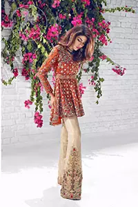 rust-party-wear-short-frock-with-beige-embroidered-pants-4