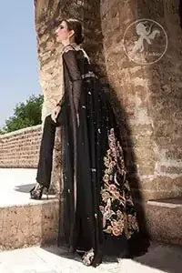 Black Party Wear Maxi - Embroidered Gown