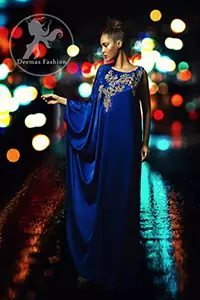 Pakistani Designer Dress 2017 - Royal Blue Party Wear Gown