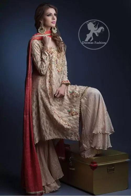 Semi Formal Dresses 2017 - Light Fawn Aline Shirt - Palazzo Pants