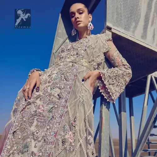 Light Coral Net Maxi Churidar Pajama