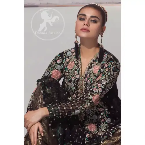 Black Back Trail Peplum Cocoa Brown Pleated Sharara