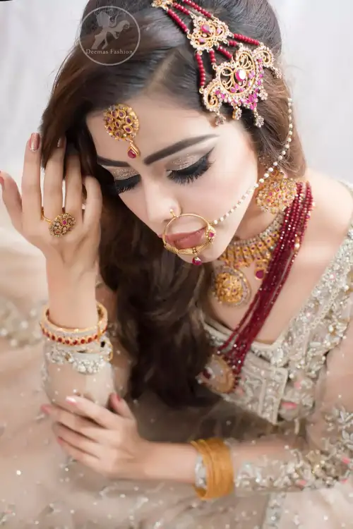 Bridal Wear Coffee Angrakha Frock Sharara