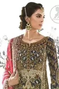 Bright Gray Shirt Brown Derby Sharara Dupatta