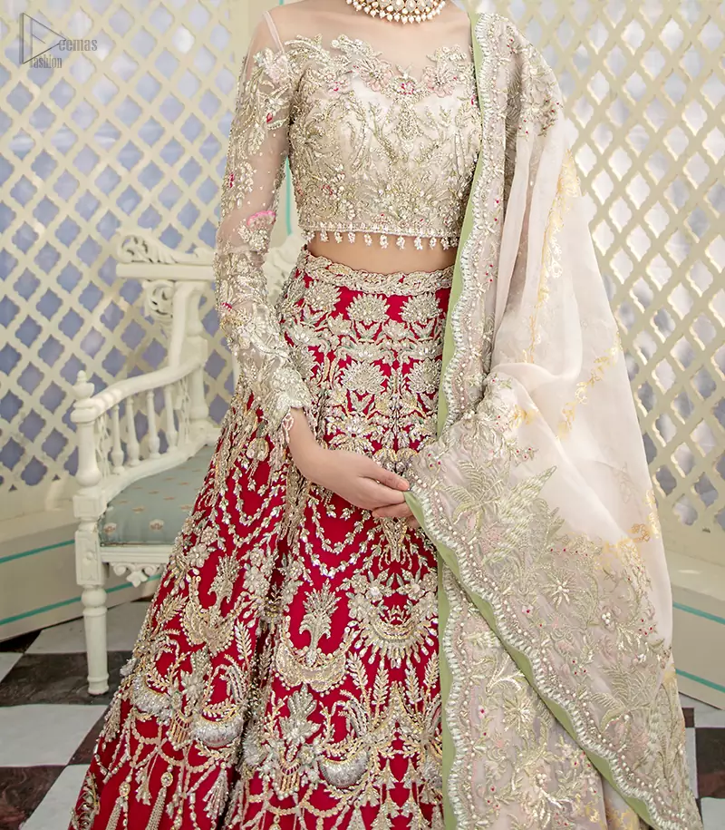 The lehenga is an amalgamation of a variety of our signature motifs, fine materials, and traditional yet contemporary silhouettes.