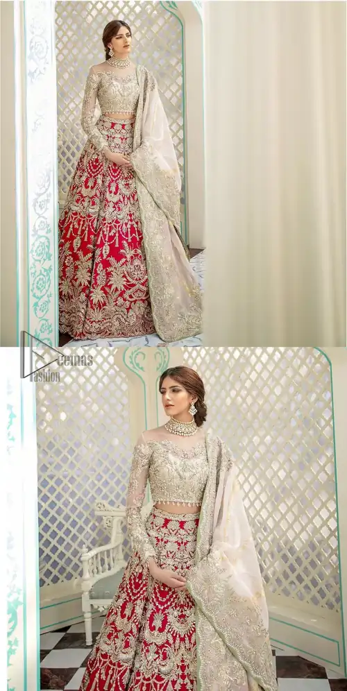This elegant ensemble turns timeless piece into a chic fantasy. Best choice for your wedding day. This outfit is enhanced
