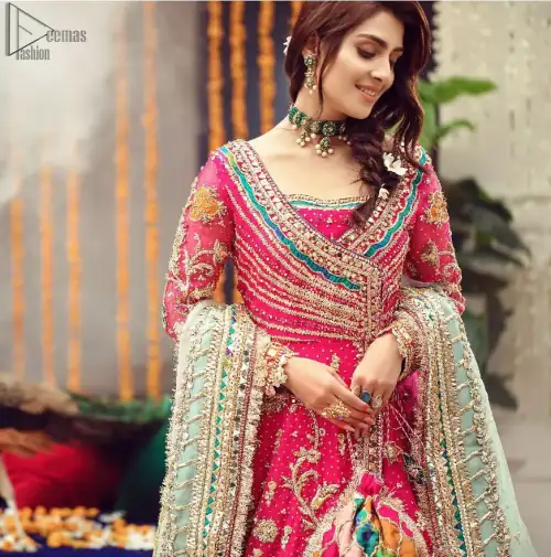 Pink Angrakha Frock – Ruffled Lehenga