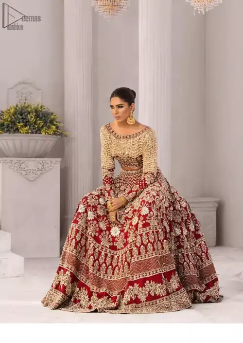 Discover classic red and fawn dresses for a traditional style, with delicate detailing and intricate accents for a subtle yet