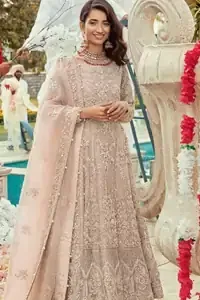 Tea Rose Lehenga Pishwas – Dupatta
