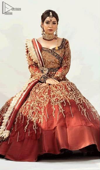 Maroon Ball Gown – Dupatta