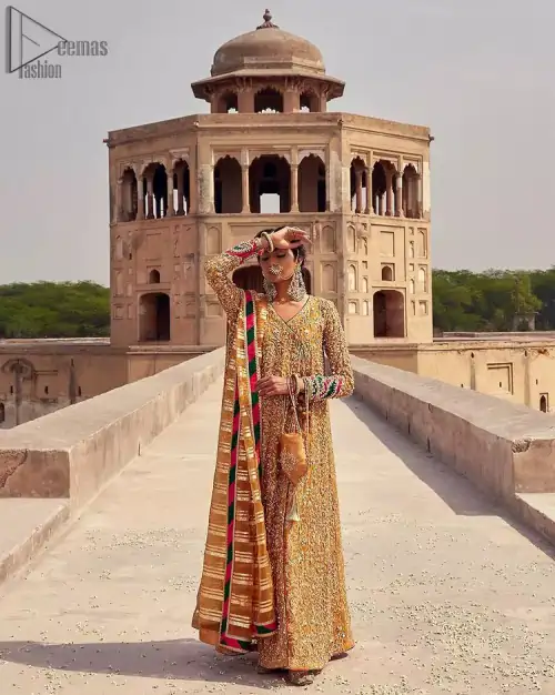 Mustard Angrakha Frock – Chatta Patti Dupatta