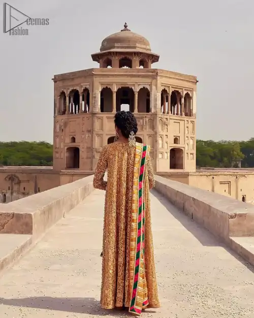 Mustard Angrakha Frock - Chatta Patti Dupatta. The Mustard Angrakha Frock is for sure a marvellous choice for Henna.