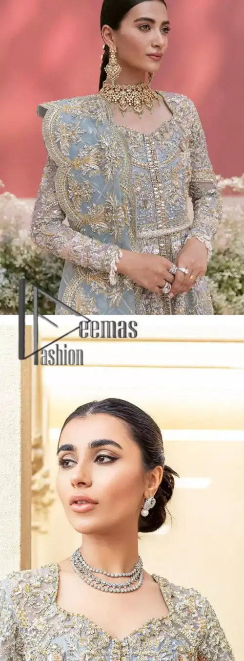 Something to blue about!. Trust on DeemasFashion to bring the magic of light blue colour for you on your walima