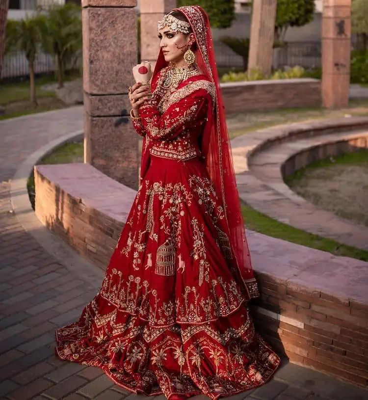 Take off that shyness and wear some deep red reception dress. DeemasFashion presents a very unique reception dress in deep