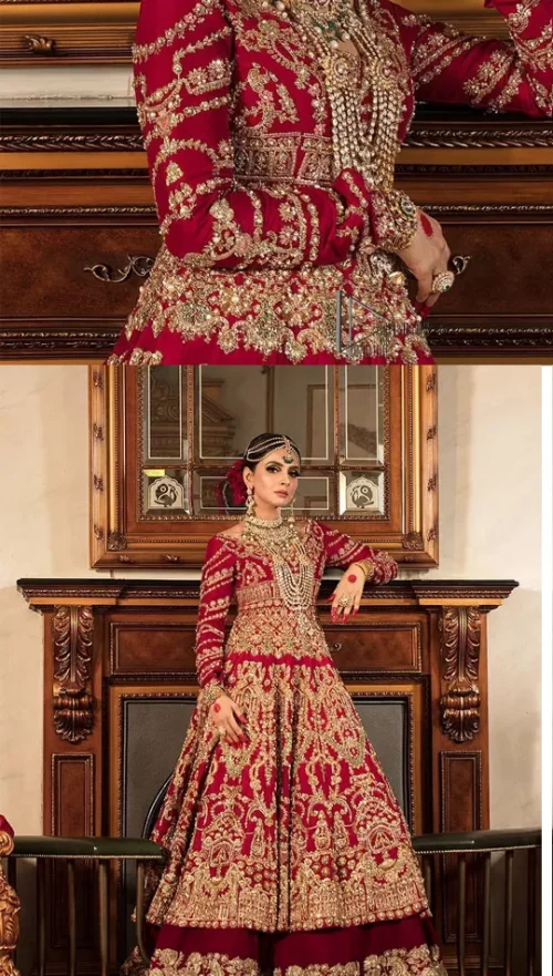 Happiness and confidence are the prettiest things that are associated with your wedding outfit. DeemasFashion presents this Pakistani reception wear