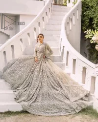 Silver Back Train Flare Maxi – Dupatta - Image 6