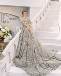 Silver Back Train Flare Maxi – Dupatta - Image 8