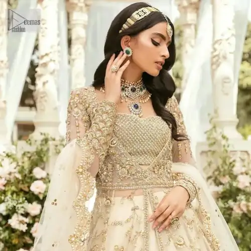 Mark your Nikah day in a calendar as a special one with this marvellous outfit. DeemasFashion presents this outfit in