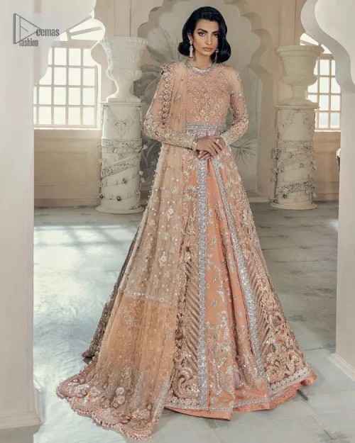 Be the happiest bride in your Walima as the orange colour is the most optimistic among all. The light orange