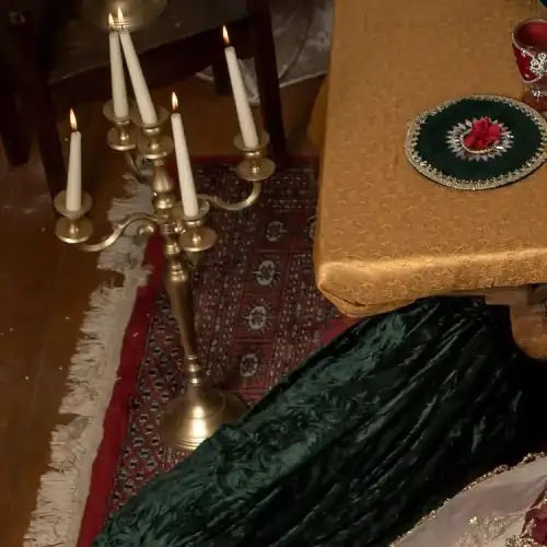 Maroon Fluffy Lehenga Blouse – Ivory Dupatta