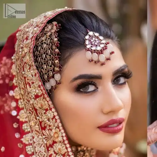 Shine bright in the sparkling ensemble from DeemasFashion. Introducing this reception outfit which begins with a rust pishwas. This front