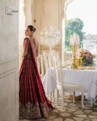 Deep Red Blouse – Flare Lehenga n Dupatta - Image 2