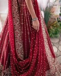 Deep Red Blouse – Flare Lehenga n Dupatta - Image 4