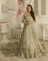 Silver Back Train Flare Maxi – Dupatta - Image 2