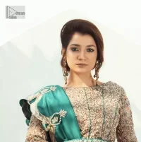 Teal Green Blouse – Heavy Lehenga – Scalloped Dupatta - Image 1