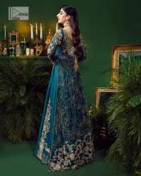 Teal Blue Scalloped Long Shirt – Lehenga n Dupatta - Image 10