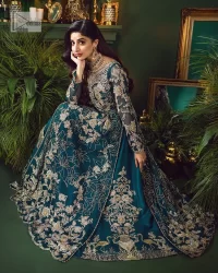 Teal Blue Scalloped Long Shirt – Lehenga n Dupatta - Image 6