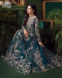 Teal Blue Scalloped Long Shirt – Lehenga n Dupatta - Image 9