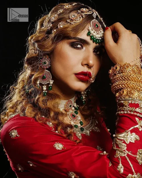 Reception called, and red answered. The stunning blouse is embellished with floral motifs. The base colour used for choli is