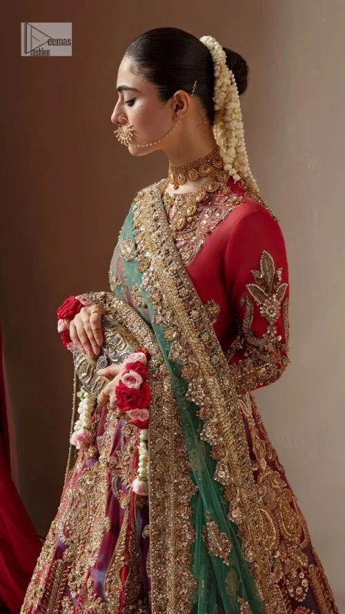 Multiple Colour Maxi – Sky Blue Lehenga n Green Dupatta