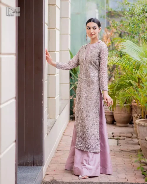 Violet Front Open Long Shirt n Sharara