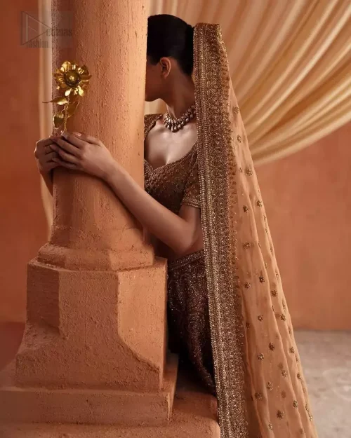 Bronze Lehenga Blouse Dupatta