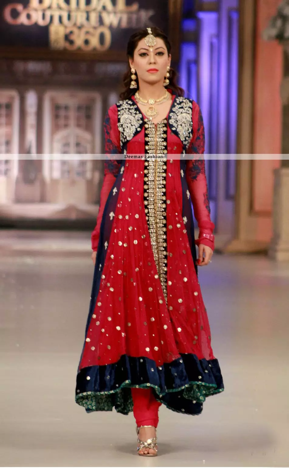 Latest Formal Collection 2013 Red Anarkali Dress