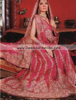 Pakistani Fancy Bridal Wear – Red Traditional Barat Lehnga