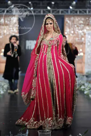 Shocking-Pink-Bridal-Wear-Anarkali-Pishwas-Dress