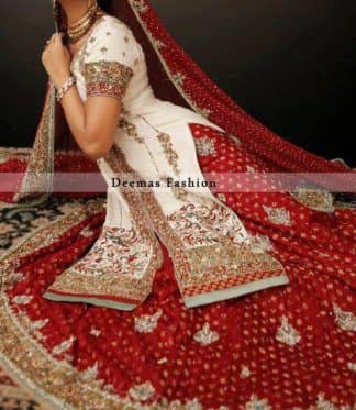 red sharara bridal