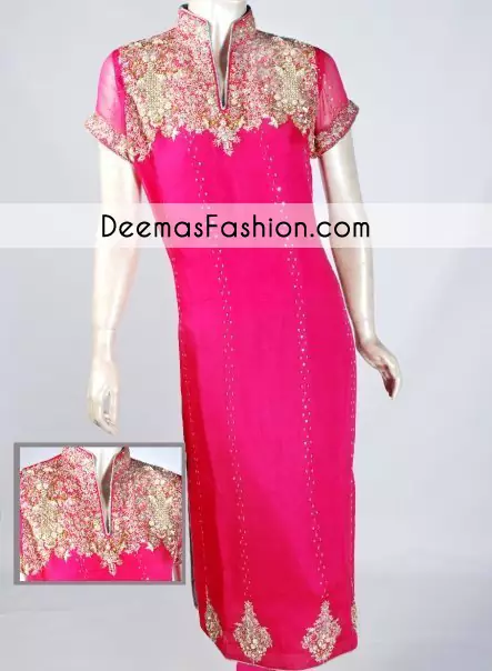 bright-pink-casual-party-wear-dress1