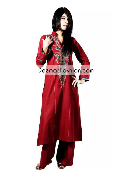  Bright Red Casual Wear Dress