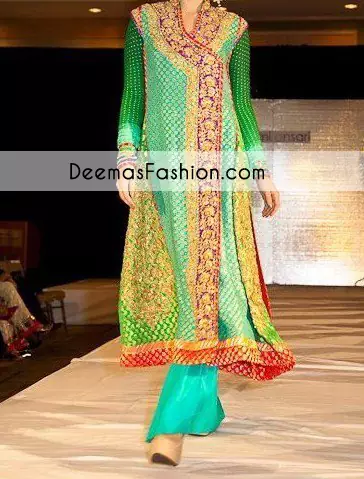 Multi Angrakha Style Aline Formal Wear Dress