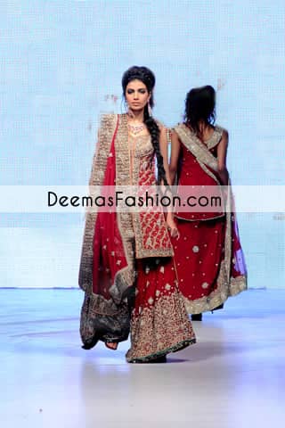 red sharara bridal