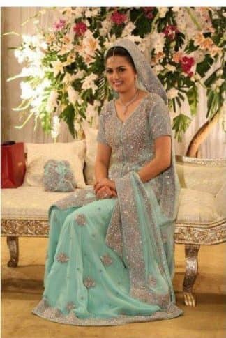 sky blue pakistani bridal dresses